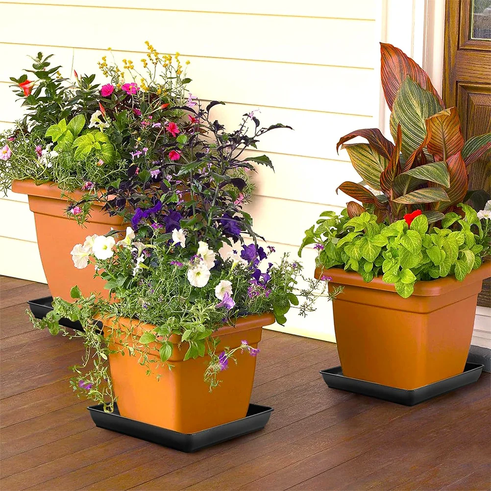 

10Pcs Plastic Plant Saucer Flower Pot Tray No Holes Drainage Base for Indoor Plants Leak Proof Garden Planter Drip Tray