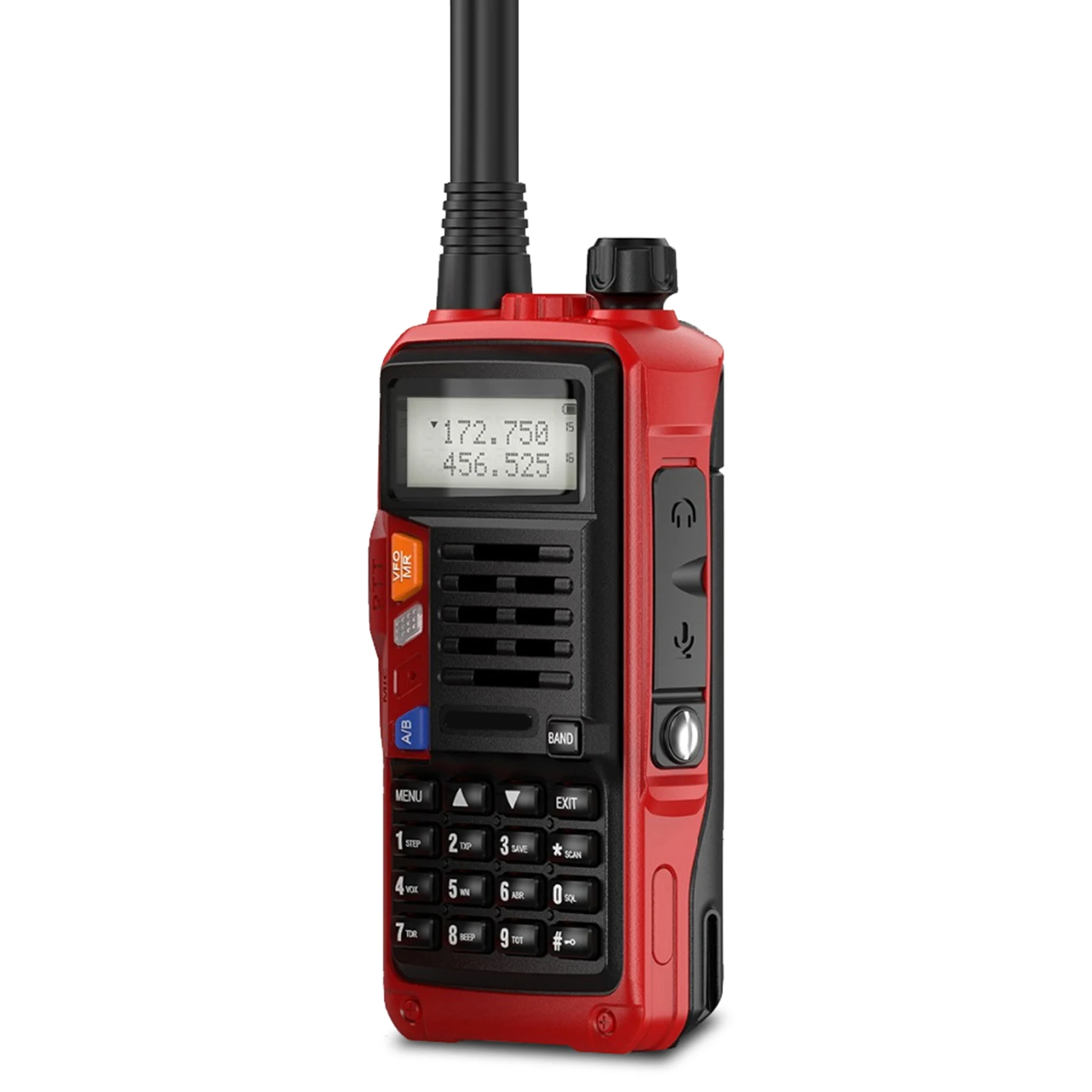 Walkie Talkie de mano premium Tri-Band 10W Ham Radio bidireccional con 2 antenas 10KM Señal estable Función VOX de largo alcance 128CH Rojo