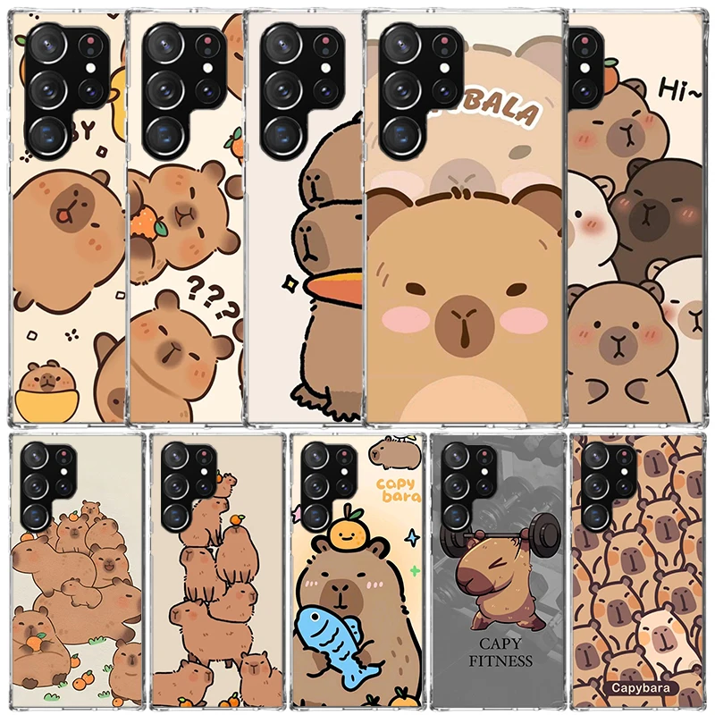 Funny Capybara Cartoon Animal Soft Cover for Samsung Galaxy S25 Edge S26 S24 S23 Ultra Phone Case S22 S21 Plus S20 FE Print Patt