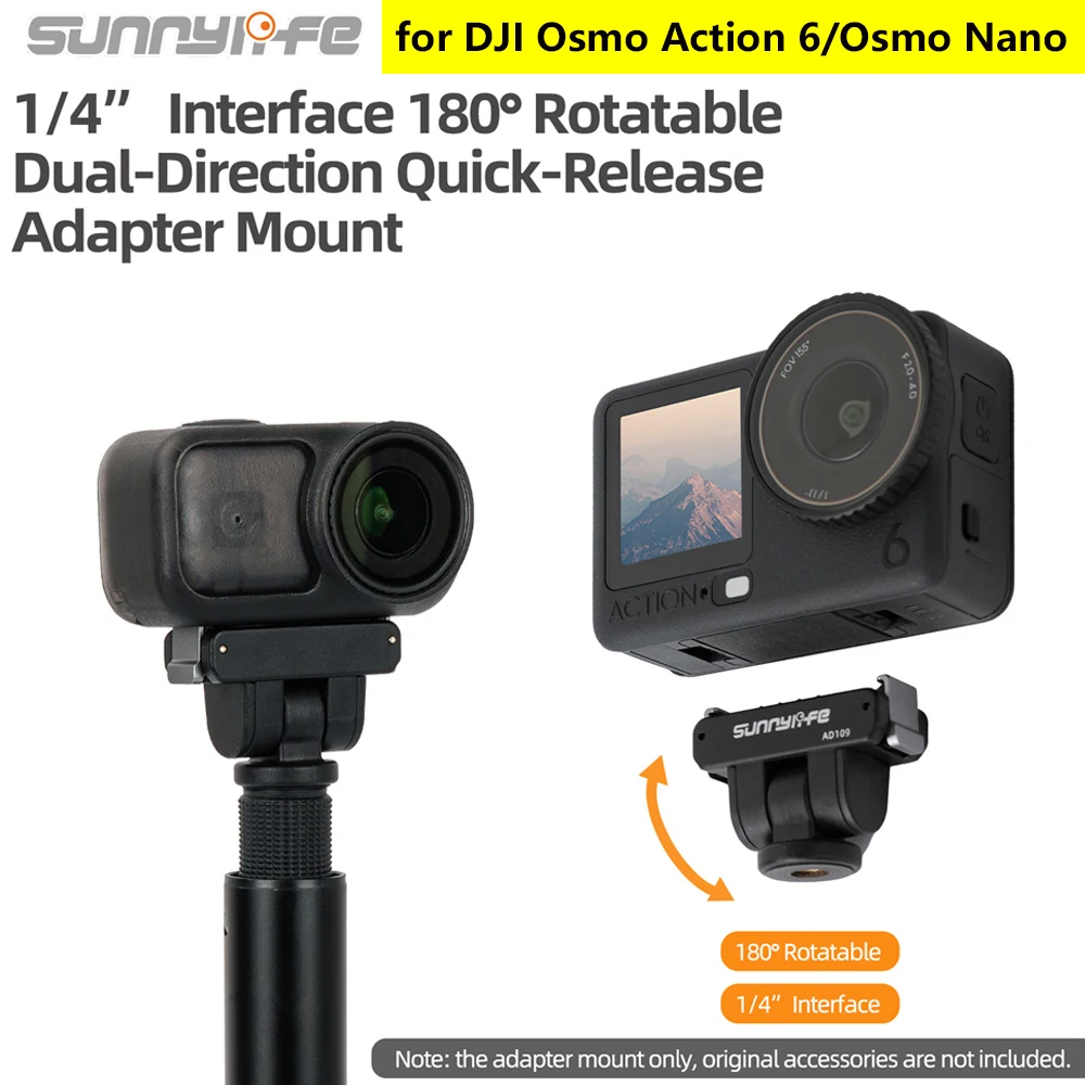 

Sunnylife For DJI OSMO Action 6 Camera Magnetic Adapter Quick Release Adapter Mount Base for Osmo Nano Extension Bracket Stand