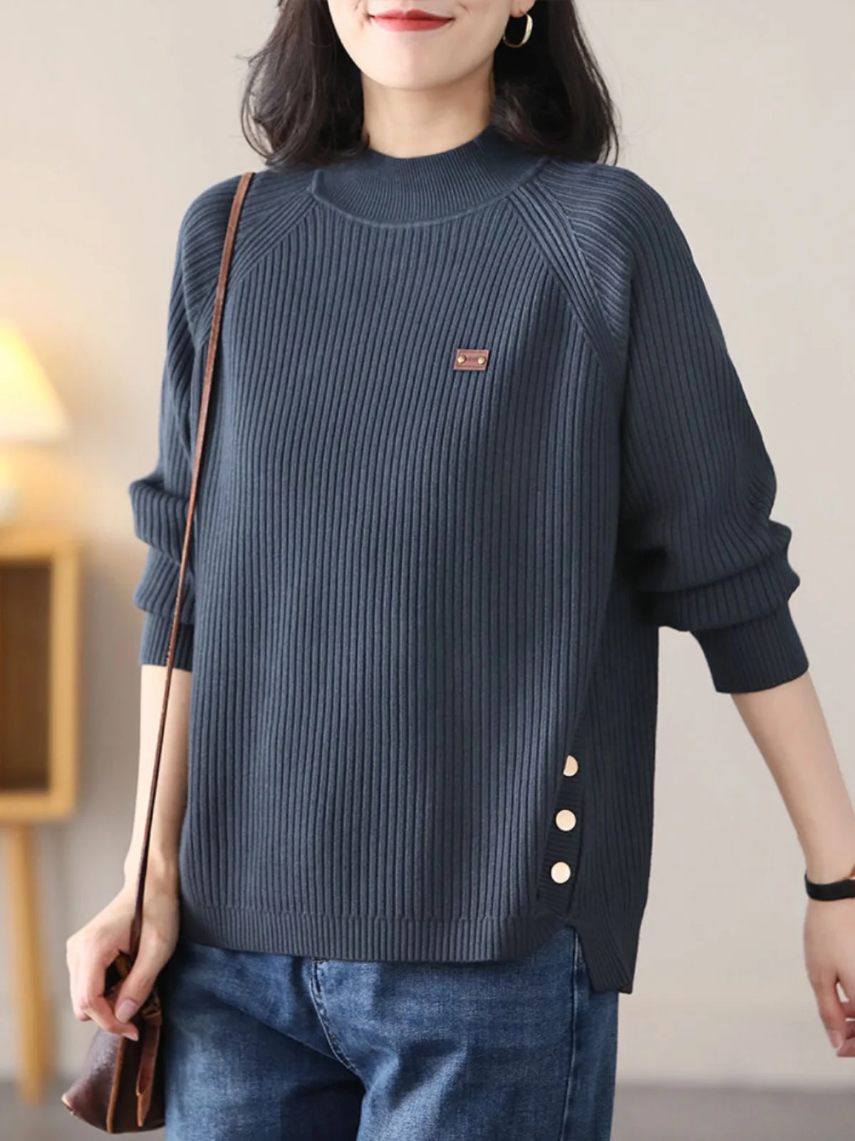 

Универсальный женский трикотажный свитер-базовый слой/верхняя одежда, повседневный, для поездок на работу, свободного кроя, с длинными рукавами, на пуговицах, цветной