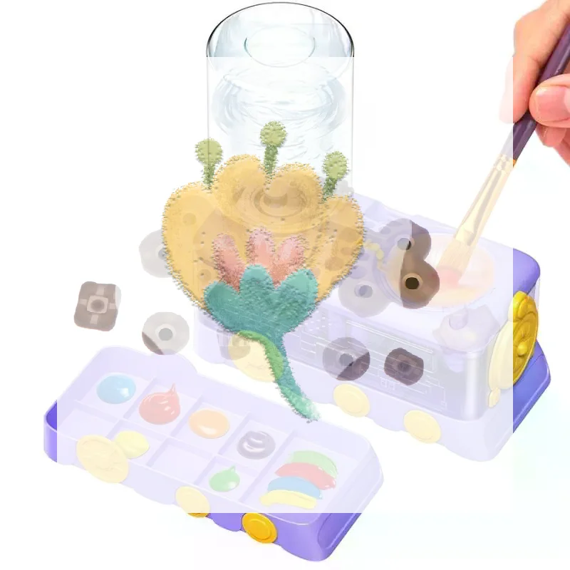 Art Brush Washer Brush Cleaner Storager With Automatic Water Changing For Fun Cleaning For Artist, Painting Enthusiasts Gift