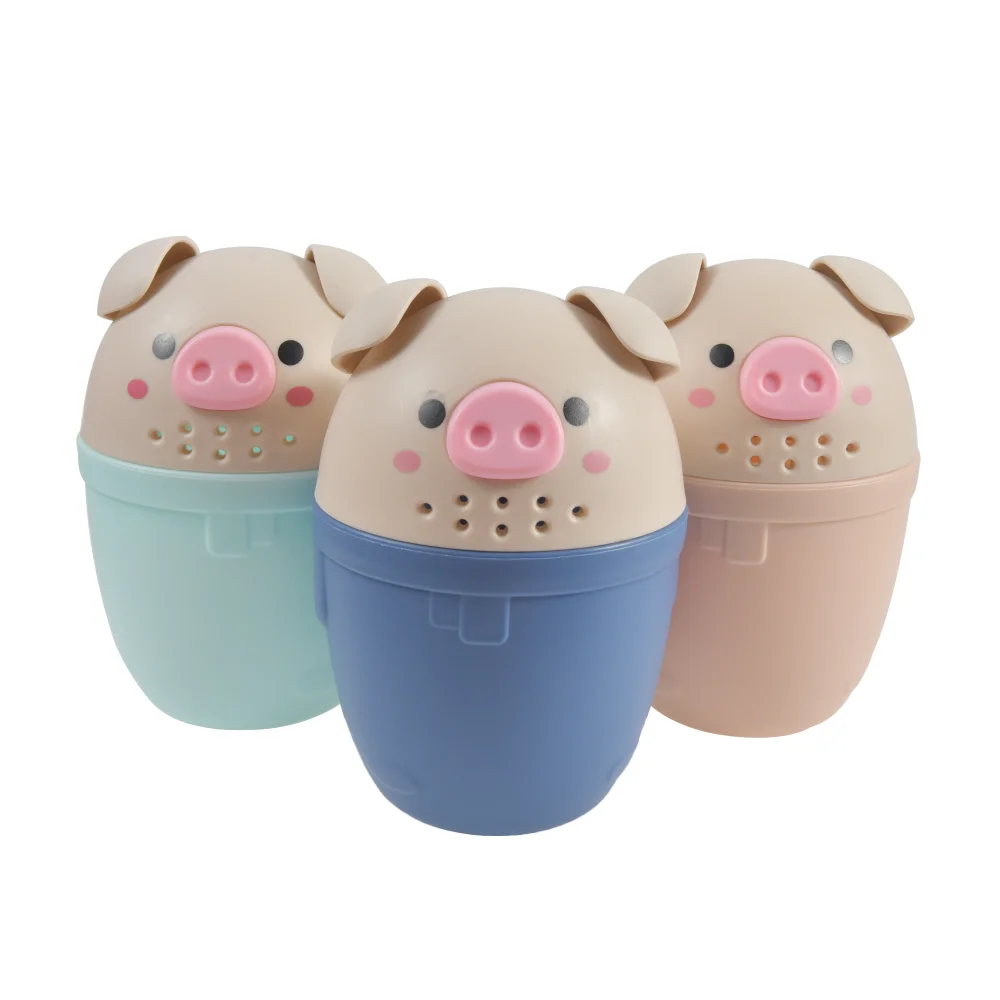 Kids Bath Tool Cartoon Pig Cute Toddle Shampoo Cup Children Bathing Bailer Baby Shower Spoons Washing Hair Cup