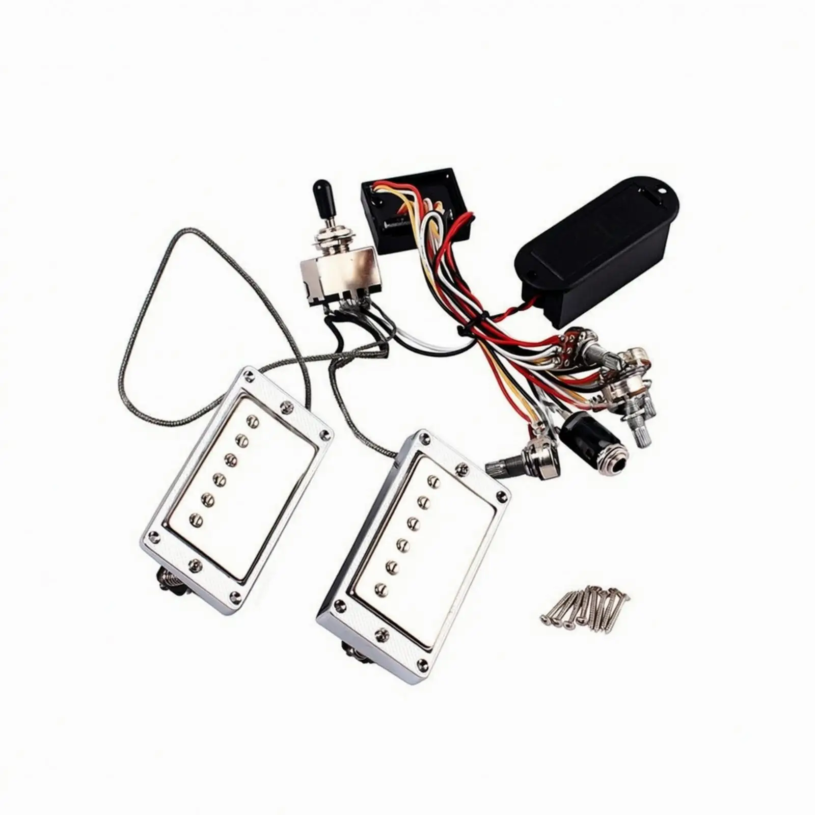 Electric Guitar Active Pickup Component Kit with Mounting Screws and Control Cavity Cover for Custom Projects