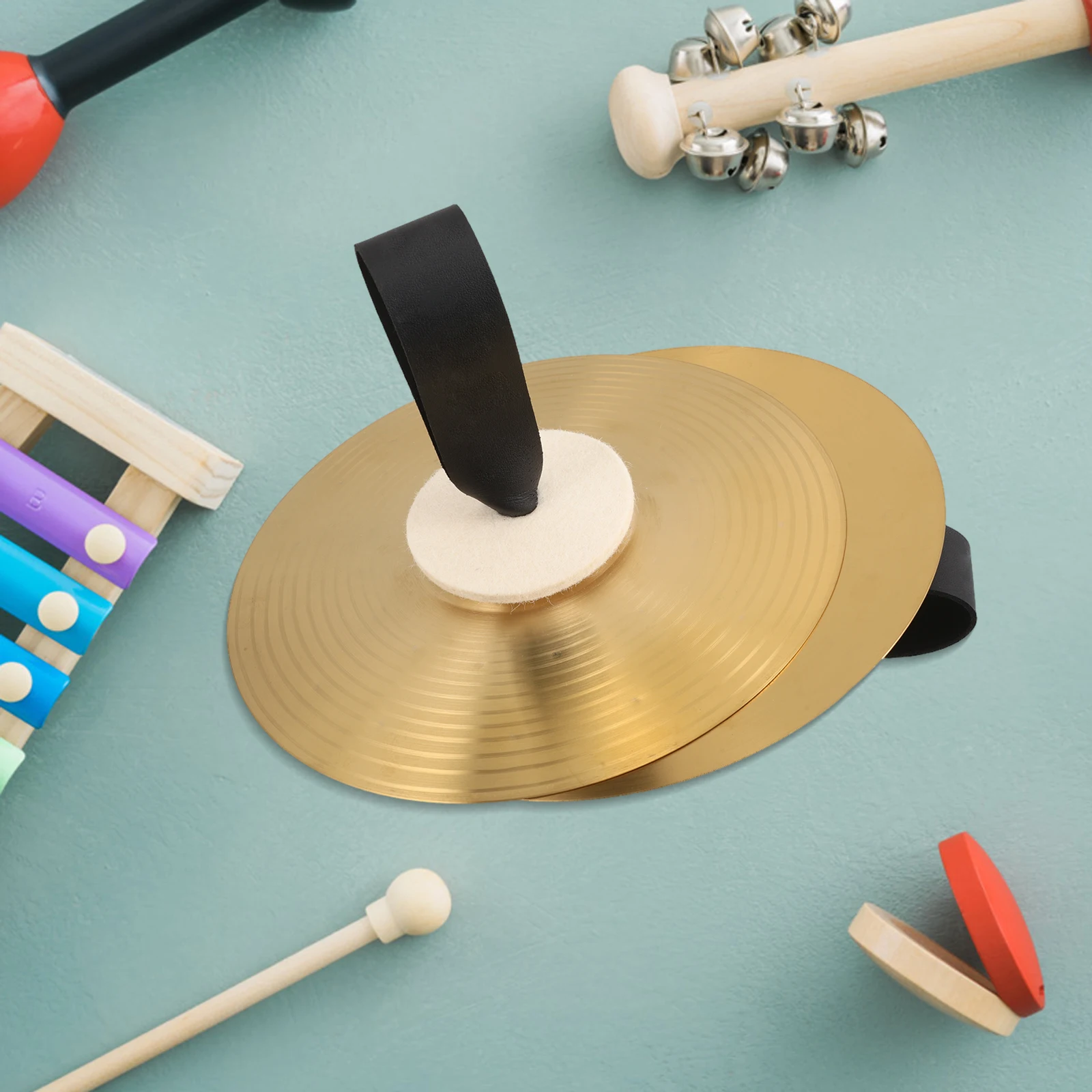 

Monkey Cymbals 8 Inch Kids Percussion Instrument Durable Metal Mini Hand Cymbals for Children Performance Portable Musical