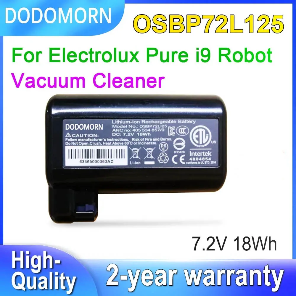 DODOMORN OSBP72L125 bateria do Electrolux Pure i9 odkurzacz robot 7.2V 18Wh zamiennik z numerem przesyłki wysoka jakość