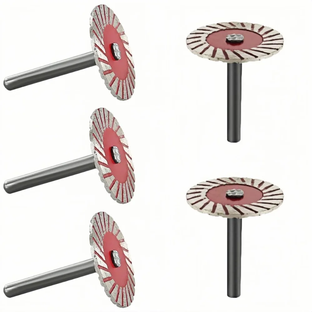 40*6mm 5pcs 6mm Shank Circular Saw Blade Metal Stone Cutting Discs With Mandrel Rotary Diamond Turbo Disc Granite Marble NEW
