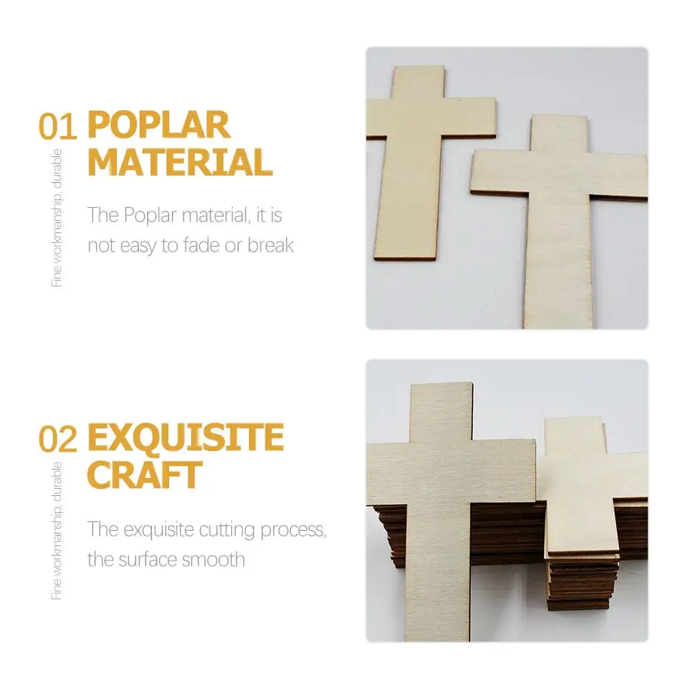 50 sztuk drewniany krzyż rzemiosło niedokończone plastry topoli dzieci Graffiti zabawki dekoracyjne artykuły do ​​rękodzieła kreatywne naments