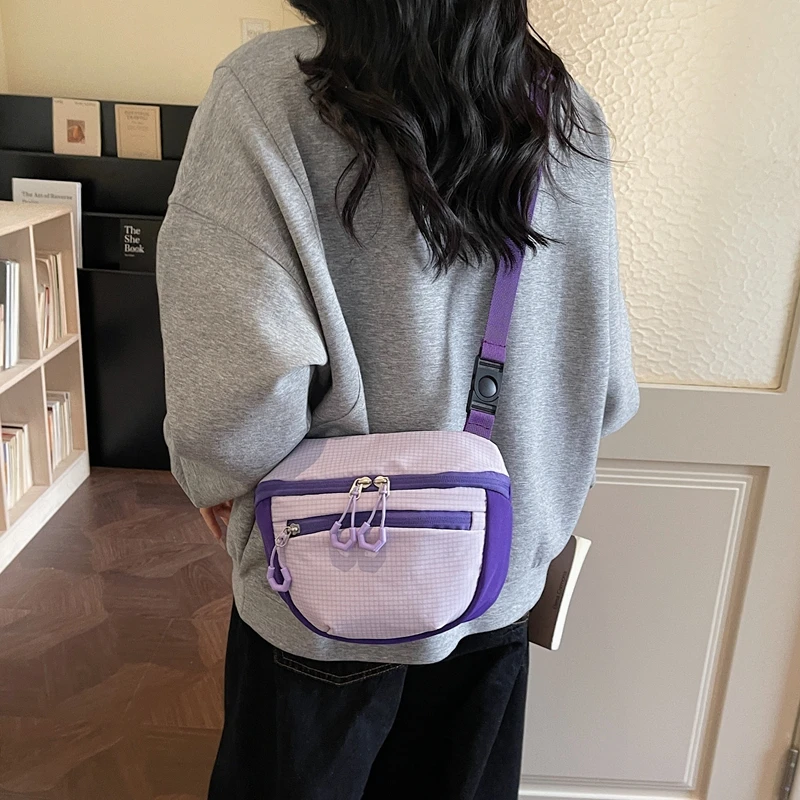 

Женская сумка-слинг с сетчатым узором, поясная сумка-кроссбоди с несколькими карманами и регулируемым ремнем, повседневная наплечная сумка для ежедневного использования