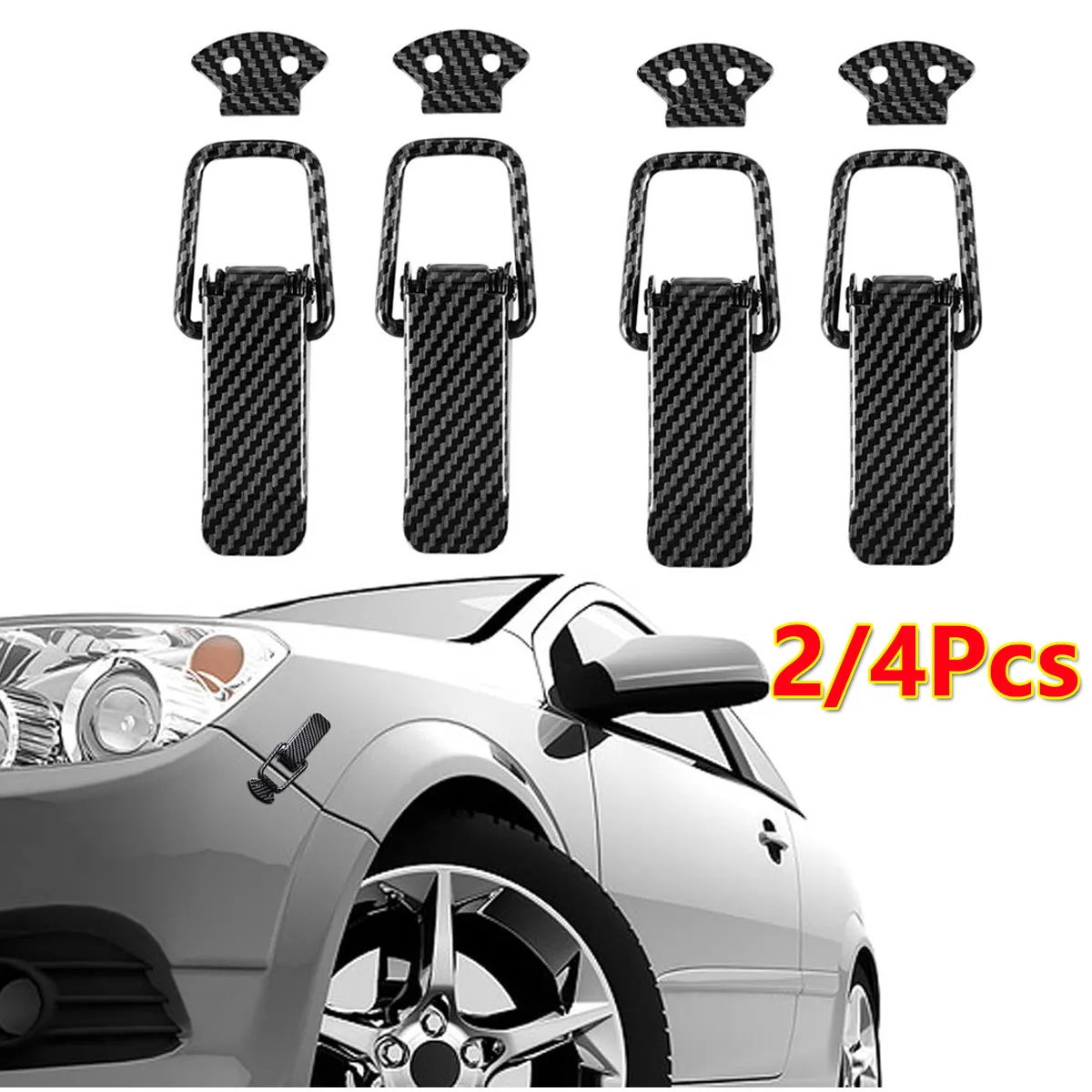 

2/4Pcs Universal Car Fastener Clip Security Hook Lock Clip Kit Bumper Quick Release Hooks Lock Connecting Pull Clip Accessories