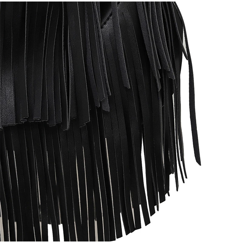 Quaste Große Kapazität Marke Tote Tasche Schwarz Leder Hohe Qualität Luxus Mode Frauen Schulter Tasche Weiche Casual Hobos Achselhöhle Tasche – Detail 11