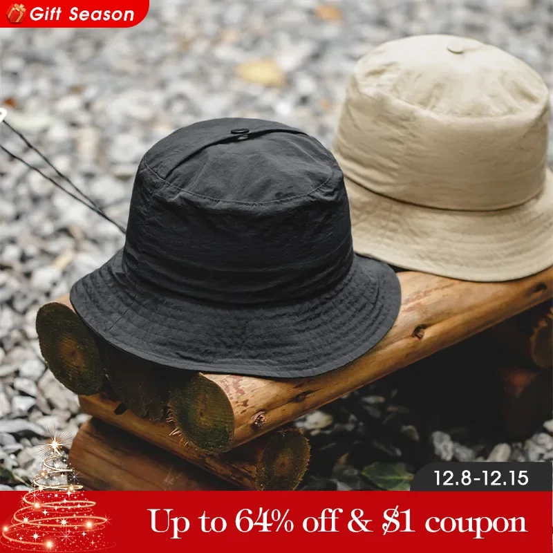 Maden Outdoor Dual-use Bucket Hat  for Men Summer Travel Portable Beach Sun Cap Getaway Lightweight Big Size Fisherman\'s Hat