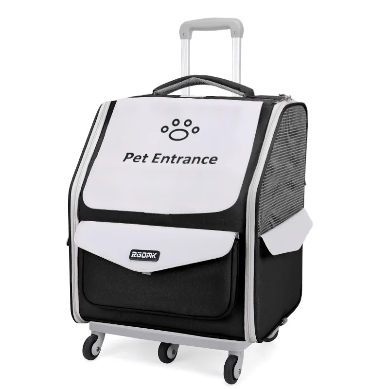 New Oxford Pet Suitcase Draw-Bar Frame Trunk With Wheels Cat Travel Knapsack Dog Backpack Carrier