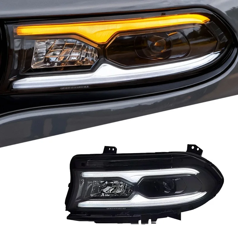 

Car Styling Head Lamp for 2015-2020 for Charger Headlight Assembly LED DRL Projector Lens 12V White Dynamic Accessories