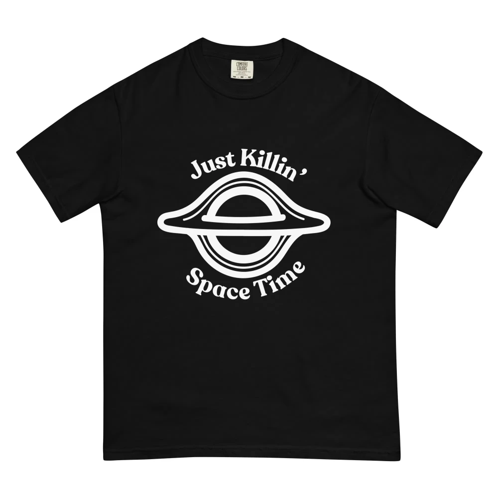 2026 Just Killin Space Time Saturn Print T-Shirt Men Women Vintage Cotton Short Sleeve Summer Tees Oversized Y2K Tee Tops