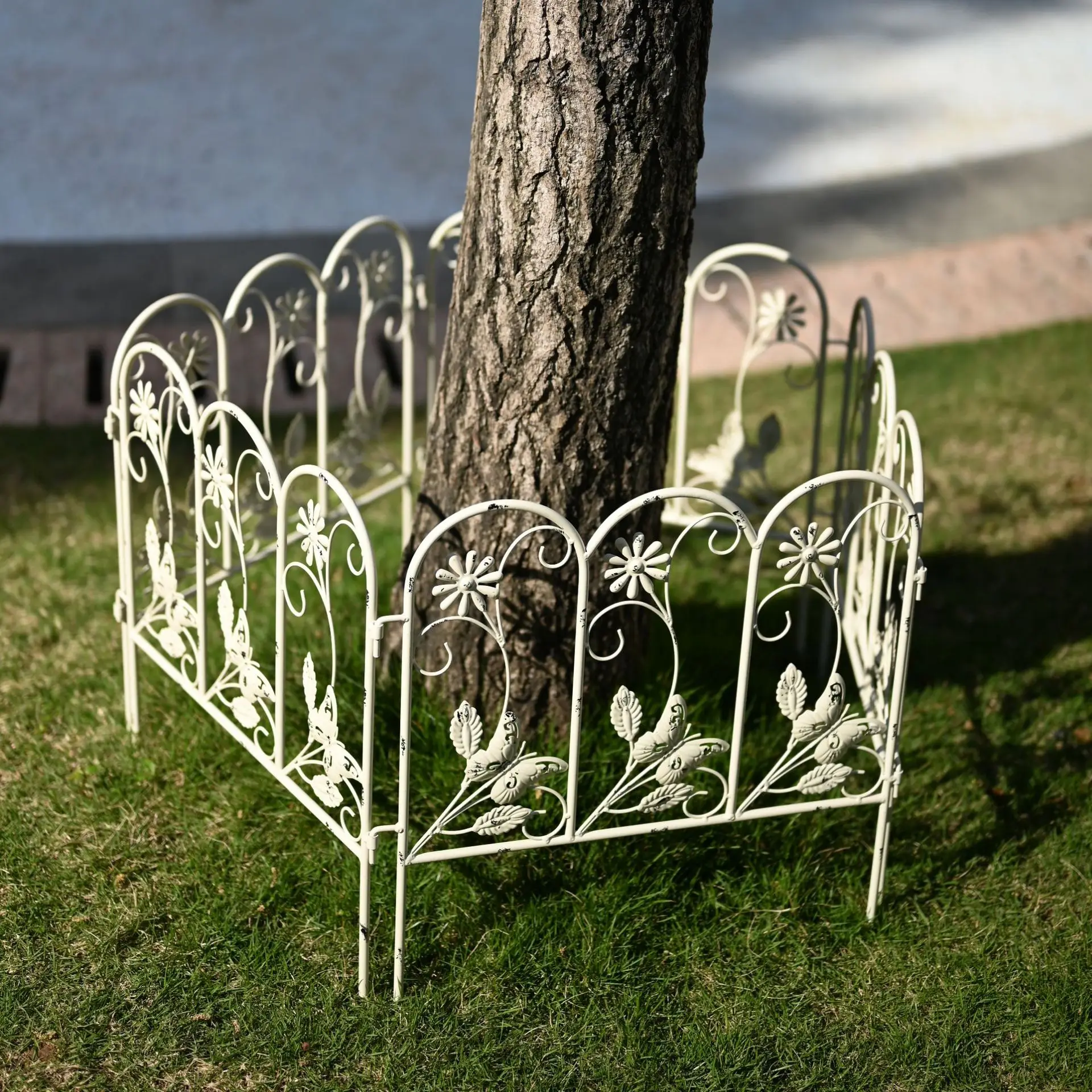 HYS Modern Simple Wrought Iron Small Fence Climbing Vine Shelf Outdoor Garden Garden Plant Climbing Flower Shelf