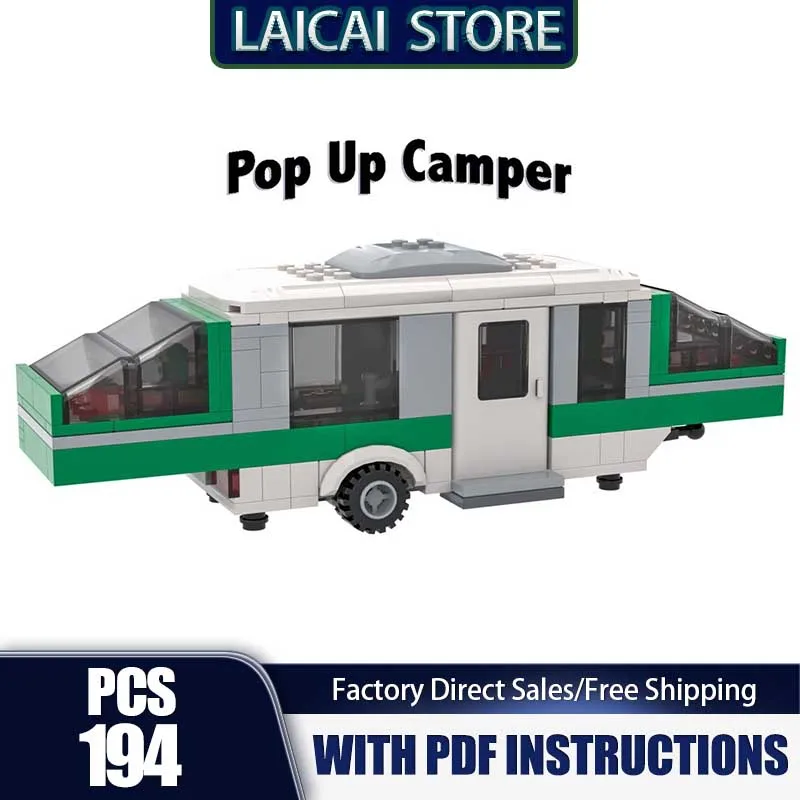 

Urban Car Model Moc Building Blocks Pop Up Camper Model Technology Bricks Truck Model DIY Assembly Holiday Toy Set Gifts