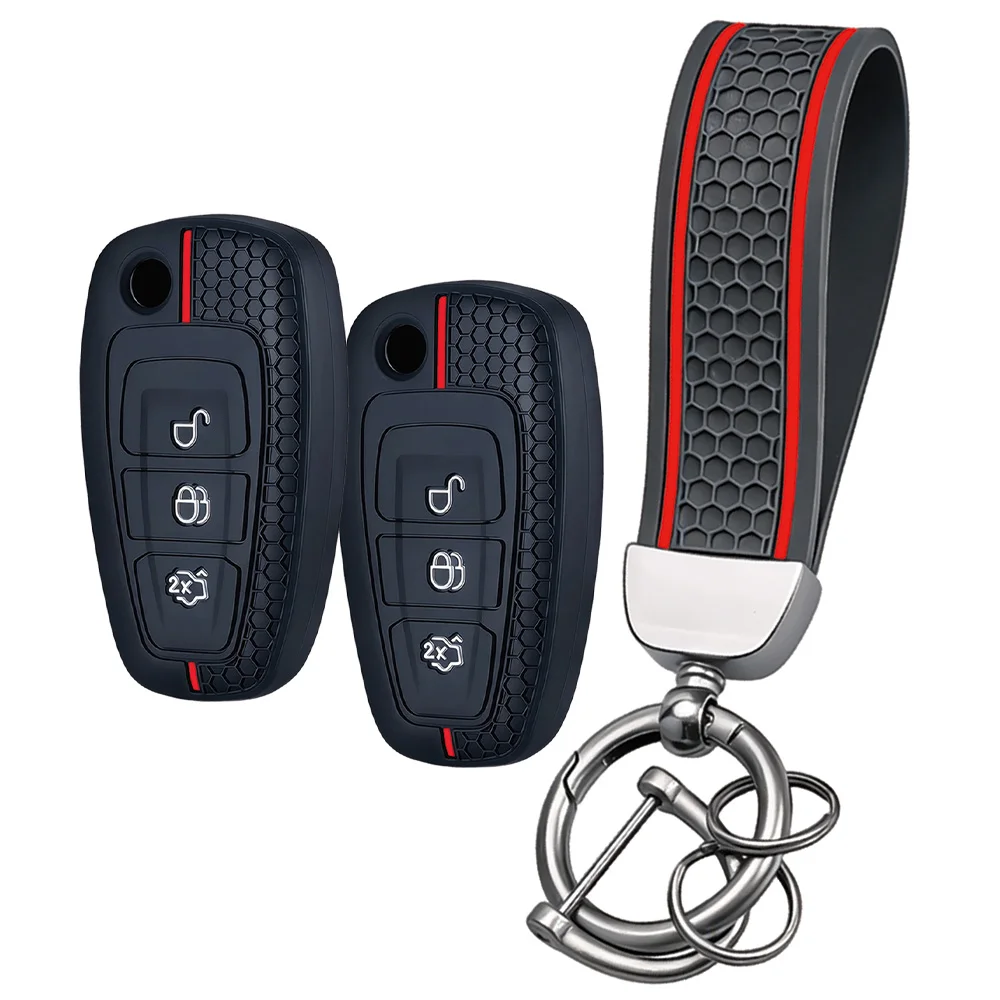 Silicone Key Protection For Ford Ranger C-Max S-Max Focus Galaxy Mondeo Transit Tourneo Custom Car Key Case Cover Holder
