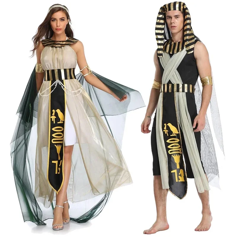 CHIOS Pharaoh Cleopatra Cosplay Men Women Couple Fantasy Stage Costume Disguise Adult Roleplay Fantasia Outfits Male FemalCHIOS