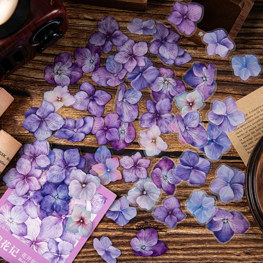 2pc cute cartoon flower stickers, made of waterproof PET material, suitable for decorating stationery, diaries, scrapbooks, etc