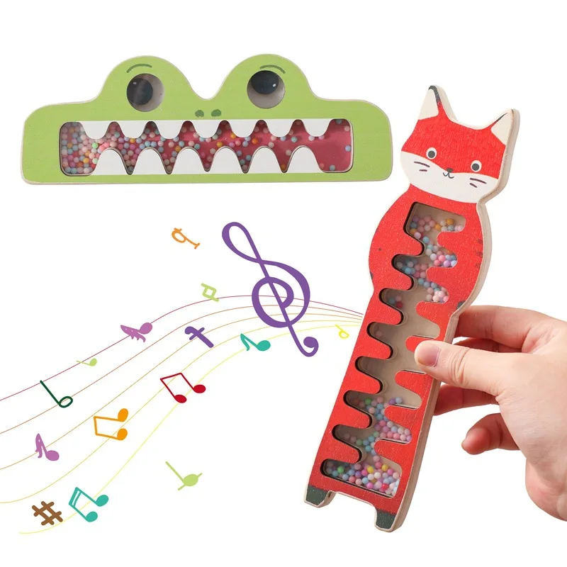 Folha de som de chuva confortável para bebês, instrumento de percussão montessori para educação precoce, tubo de areia, ampulheta, brinquedo musical