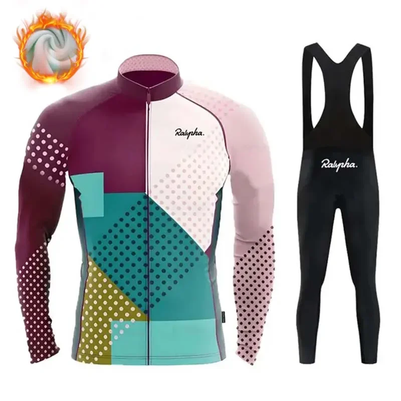 2023 Cycling Jersey Winter Set Ralvpha Cycling Clothing  Road Racing Bike Suit Thermal Fleece Tops Maillot Ropa Ciclismo