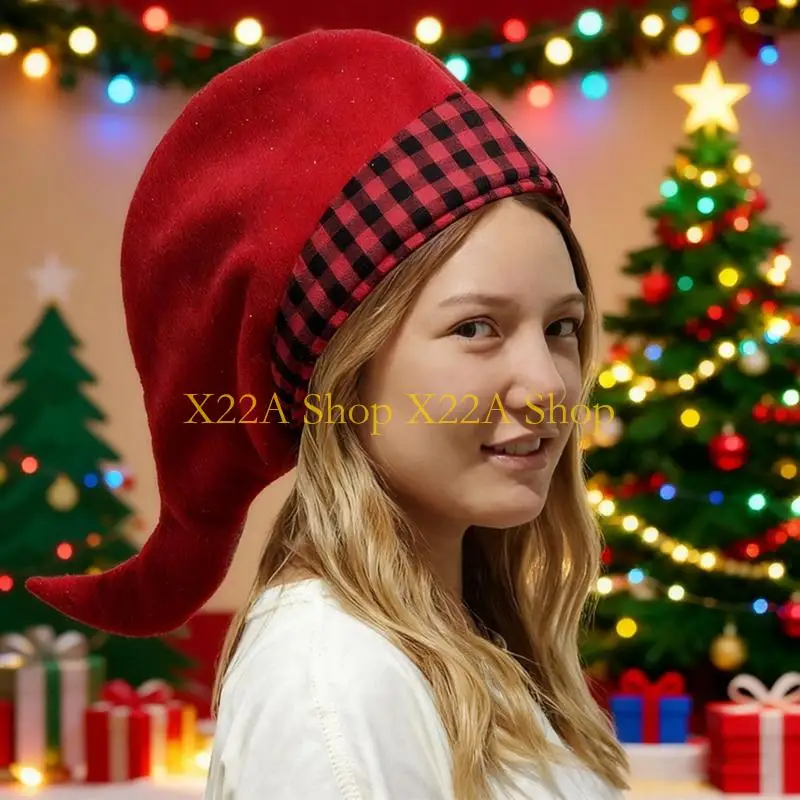 Unique Cheerful Elf Hat Dwarf Unisex Hat Slouch Christmas Headwear Baggy Hat Slouch Mischievous Elf