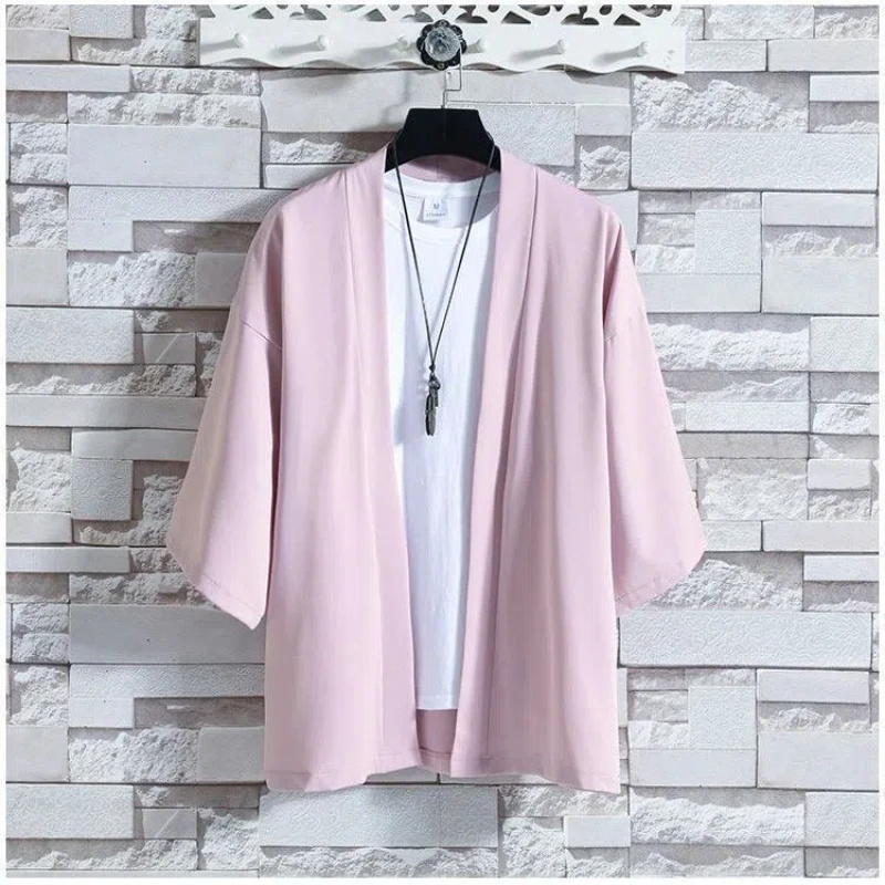 Ice Silk Short Sleeve Shirt Tops Men's Summer New Trendy Simplicity Solid All-match Korean Blouse Casual Vintage Men Clothing