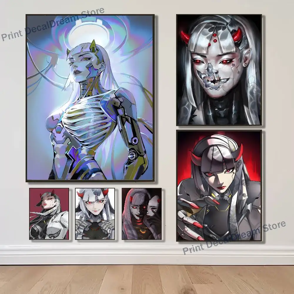 S-Shion O-Overwatch Poster Self-adhesive Art Waterproof Paper Sticker Coffee House Bar Room Wall Deco