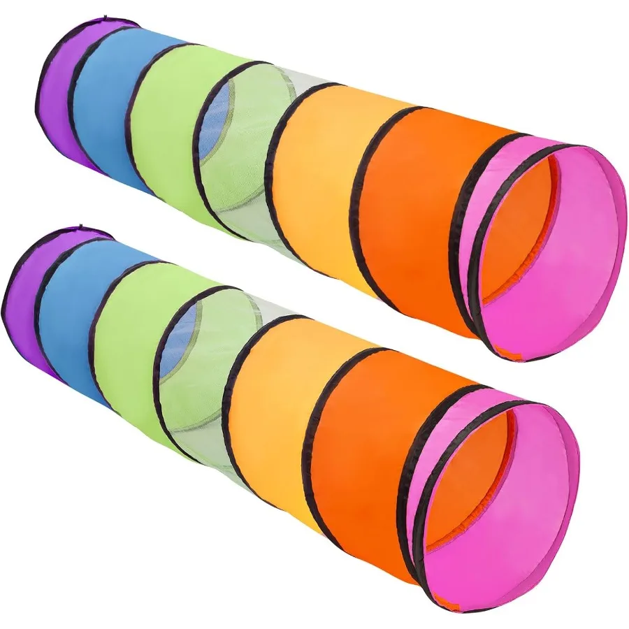 2er-Pack Play TunnelPop Up Crawl Through Tunnel Spielzelt für die Öffnung von Babys oder Haustieren Crawl Tunnel Toy mit atmungsaktivem Mesh-Spielzelt