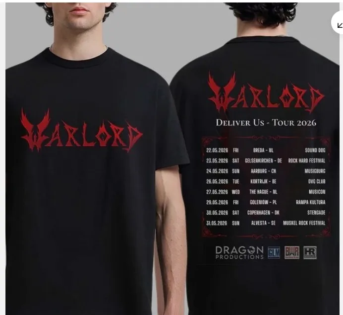 Warlord Deliver Us Europe 2026 Tour Schedule Dates Two Sided T-Shirt