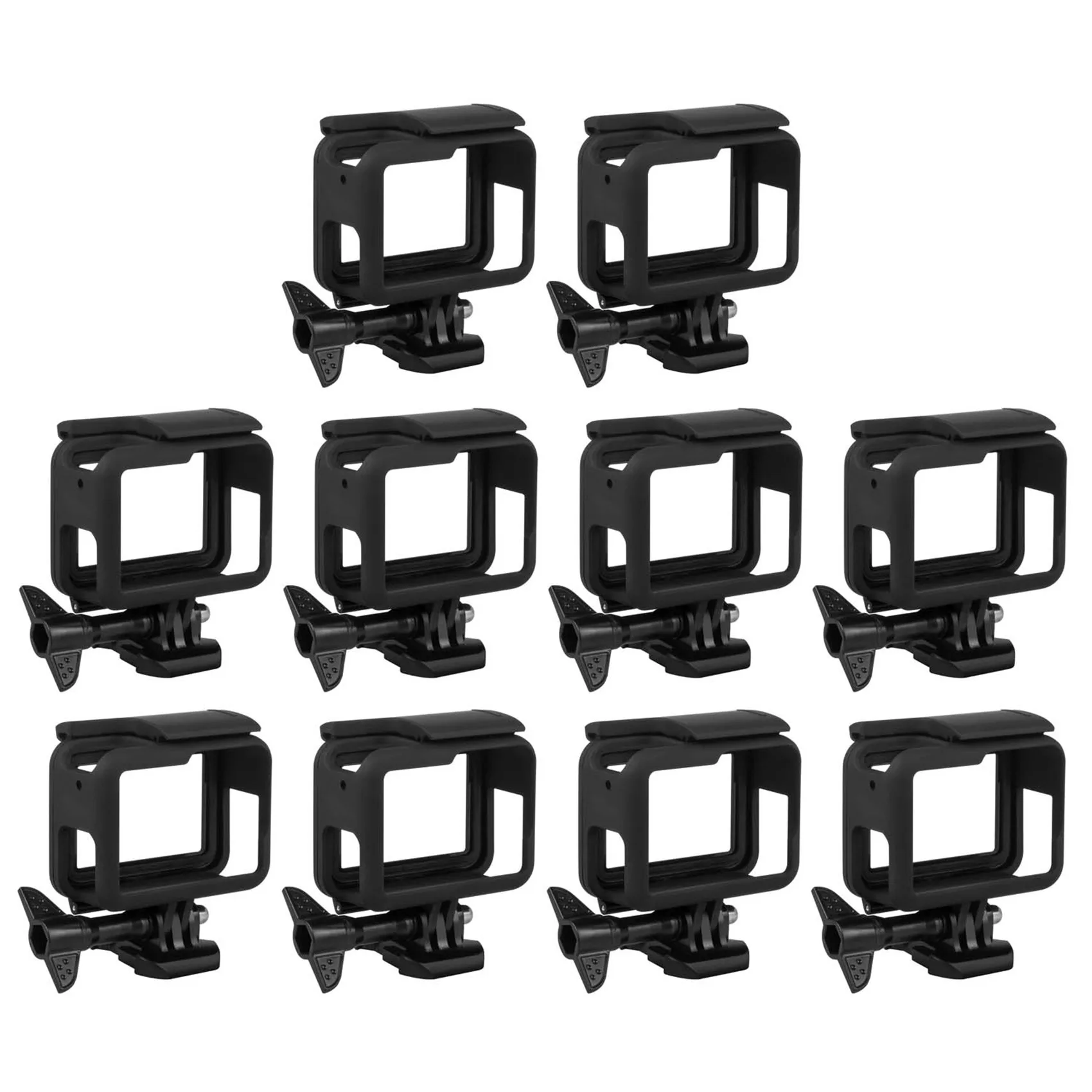 10X Frame for Hero (2018) / 6 / 5 Housing Border Protective Shell with Quick Pull Movable Socket and Screw (Black)