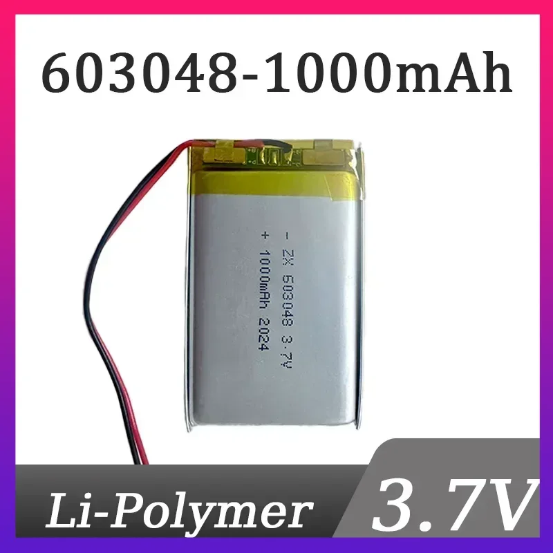 

3.7V Lipo Cells 603048 1000mAh Rechargeable Battery PH 2.0mm 2pin Plug for MP3 MP4 GPS Bluetooth Headset LED Lamps Selfie Sticks