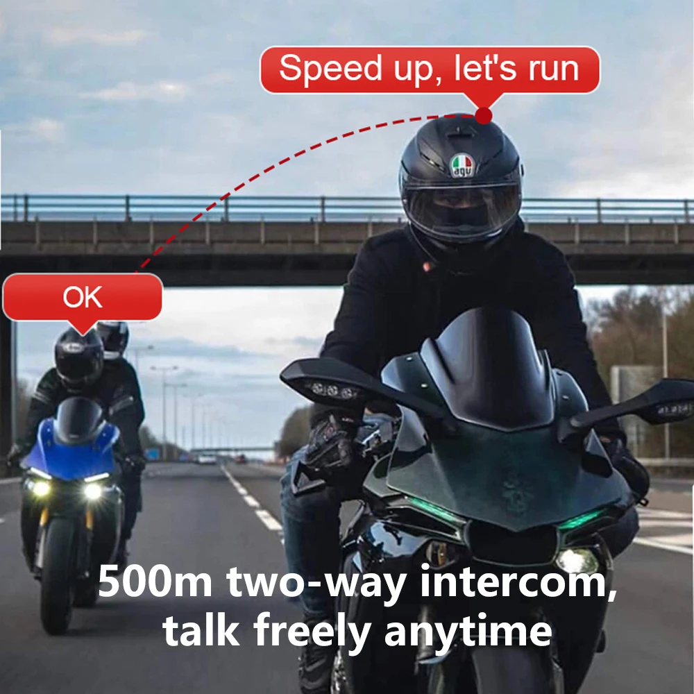 C25 Mini Helmet Bluetooth Headset 500M Dual Hybrid Intercom Waterproof 20 Hours Ultra-Long Battery Life Ultra-Light Bluetooth 3