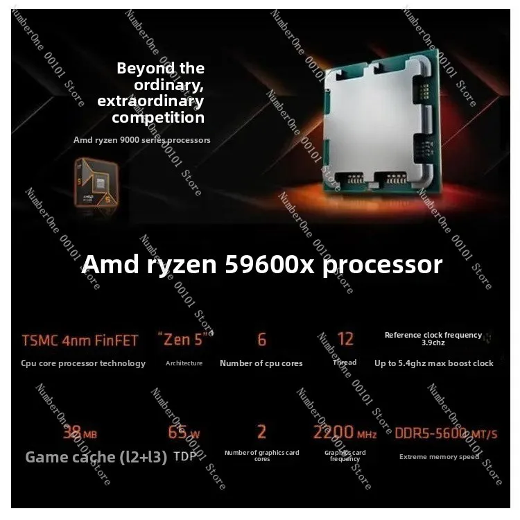 5 9600X 6-core 12-thread Play CSGO CPU processor supports main board X870\ B650