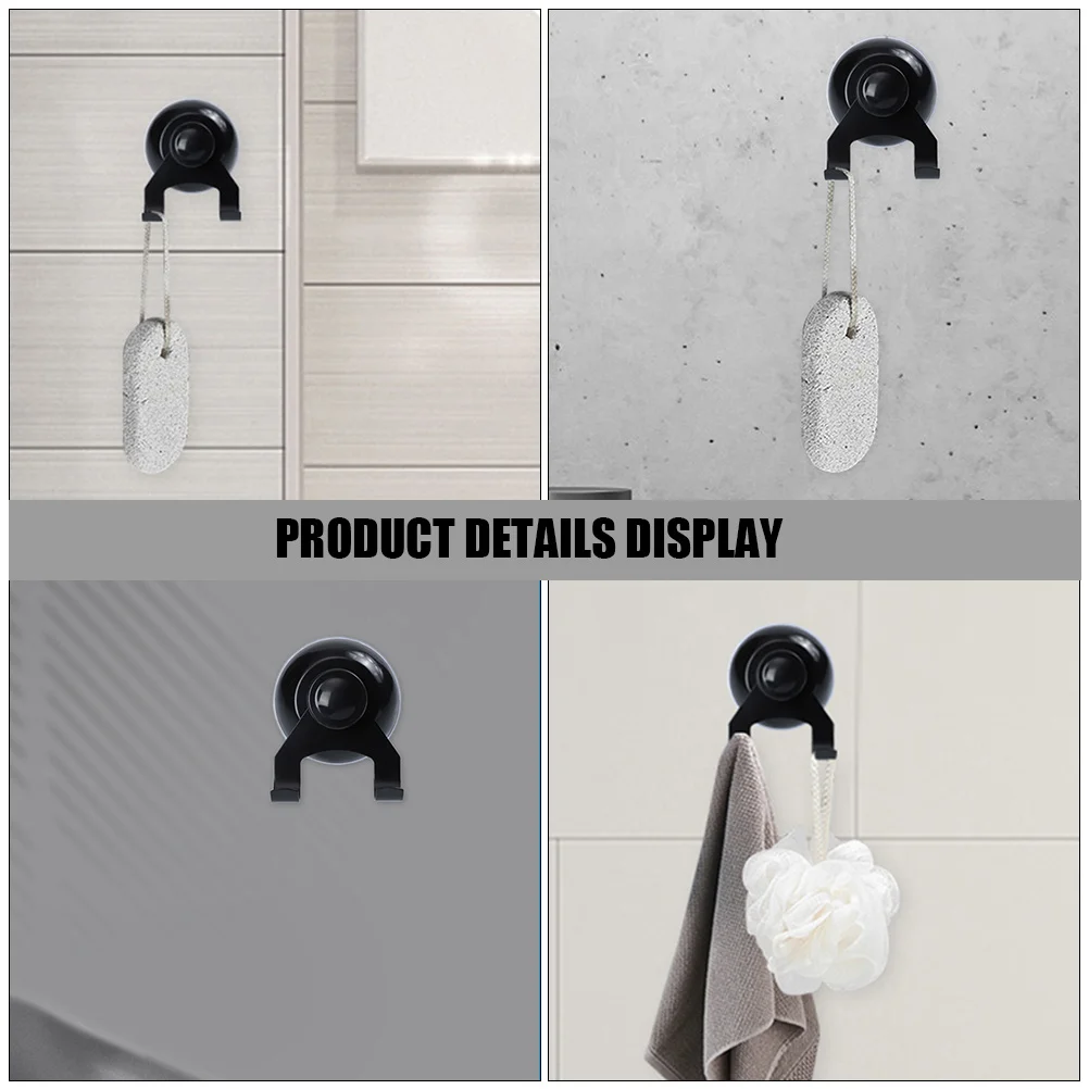 

2Pcs Antirust Suction Cup Hooks 5kg Weight Capacity Bathroom Kitchen Wall Hanging Decorative Hangers Suction Cup Hooks