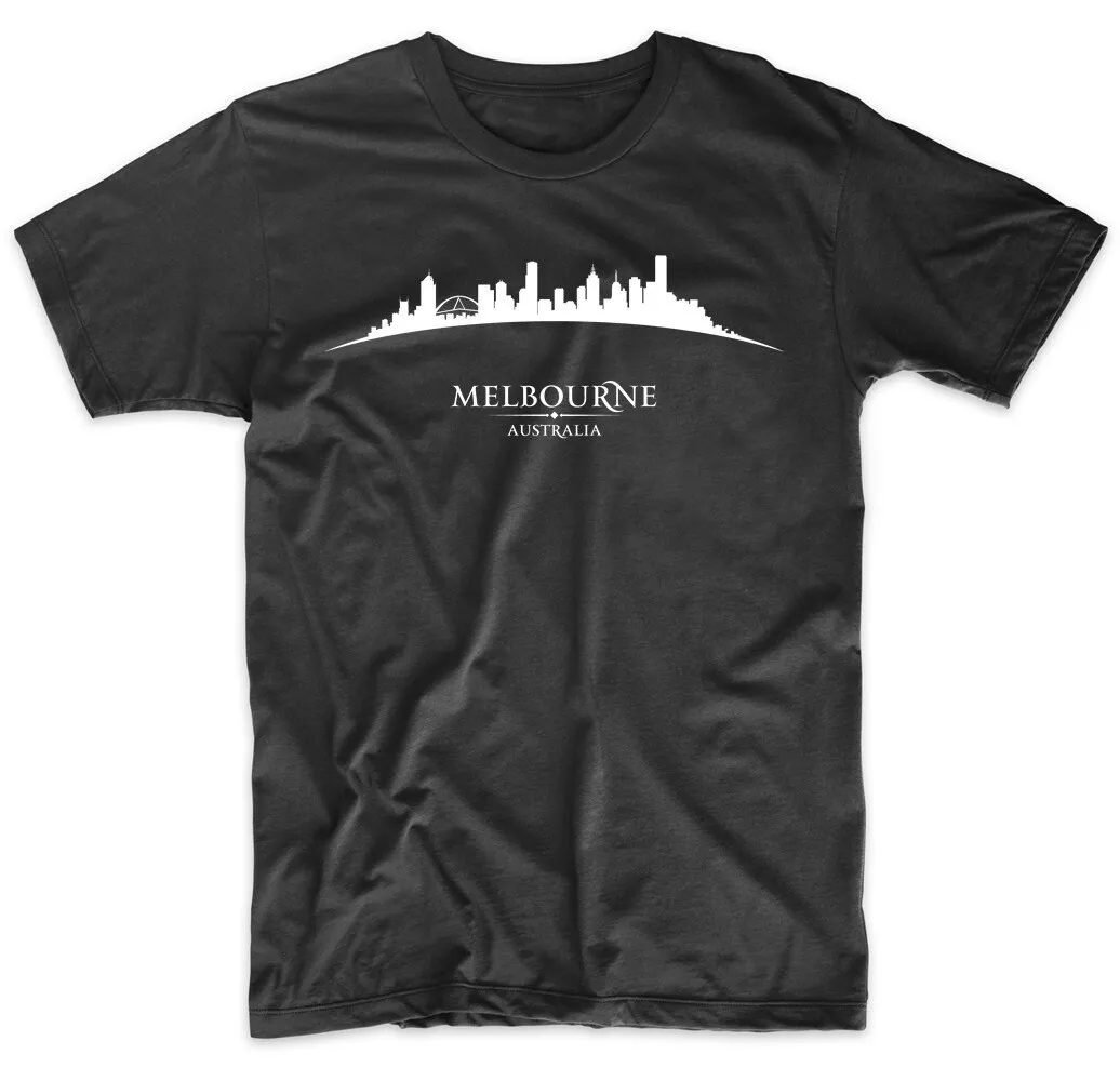 Men'S Melbourne T Shirt Australia Cityscape Downtown Skyline