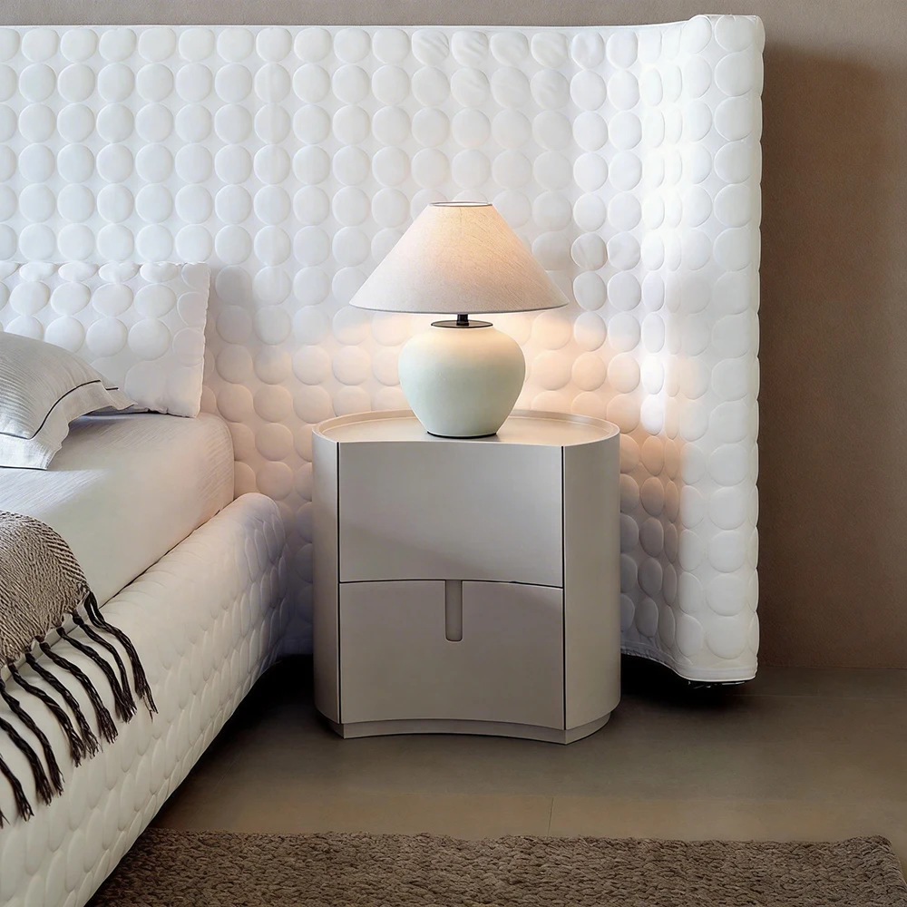 #Luxury Modern Wooden Bedroom Nightstand With Storage For Apartment Furniture Package