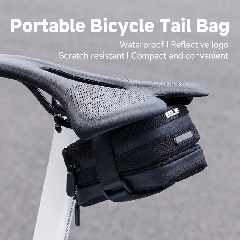 ESLNF Detachable Tail Bag for Road Bicycles Mini Saddle Bag for Bicycle Portable Tool Storage Bag Bicycle Accessories