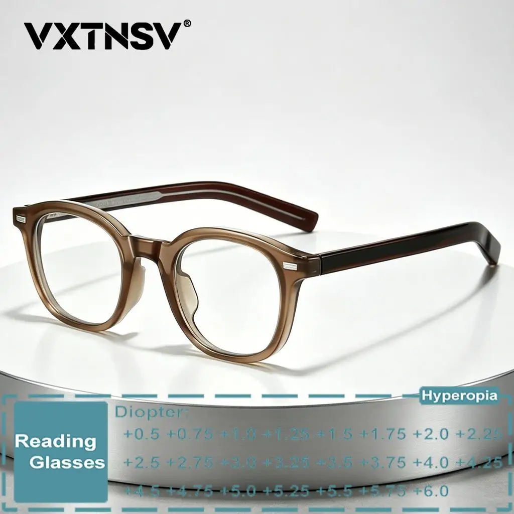 TR90 Round Square Frame Anti Blue Light Reading Glasses Men Women Fashionable Prescription Optical Glasses Positive Diopter
