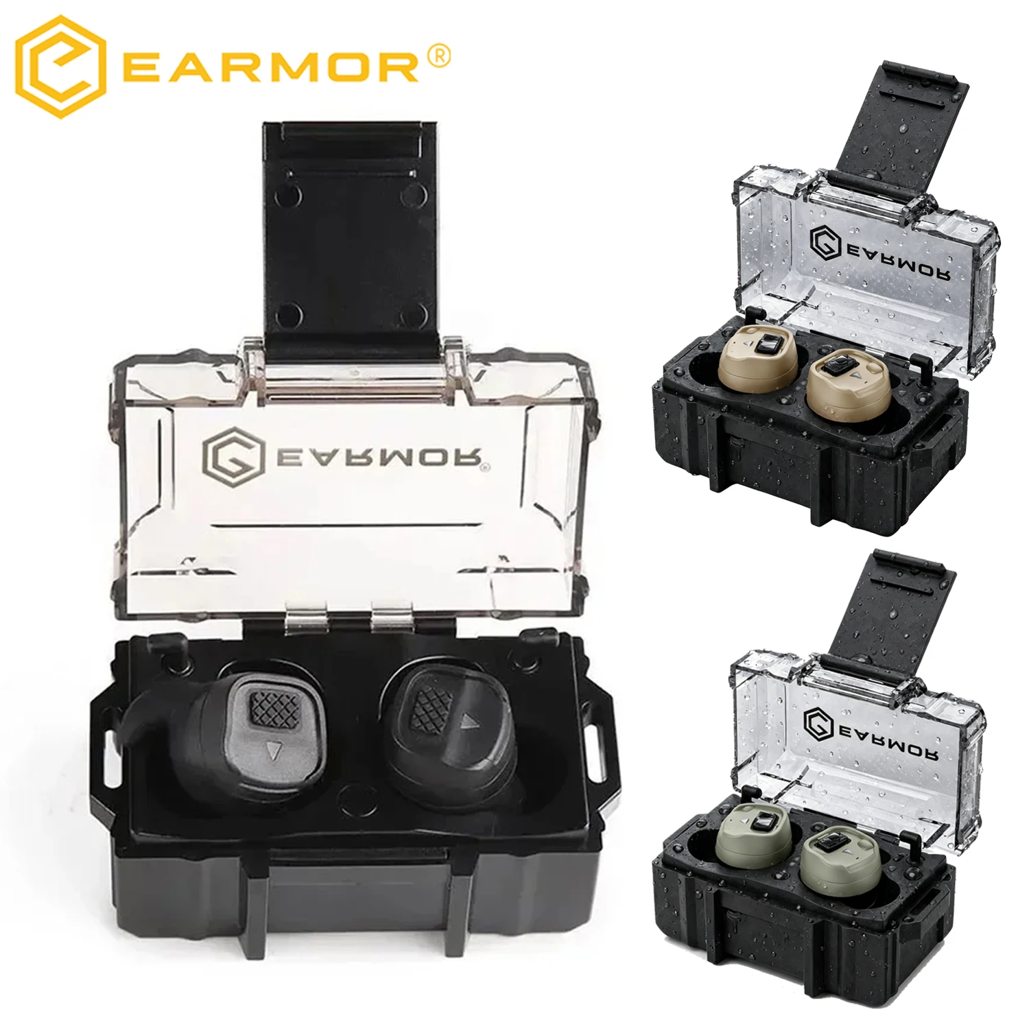 Image of EARMOR M20T PRO NRR 30dB Wasserdichter In-Ear Gehörschutz mit 8-facher Verstärkung, Wind- und Schweißresistent für Jagd und Schießstand