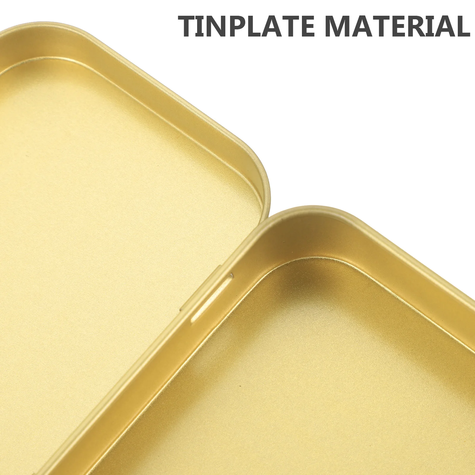 

6Pcs Rectangular Tin Box with Lid Compact Tinplate Storage Case for Snacks Earrings Rings Candies Gift Packaging Small Tin