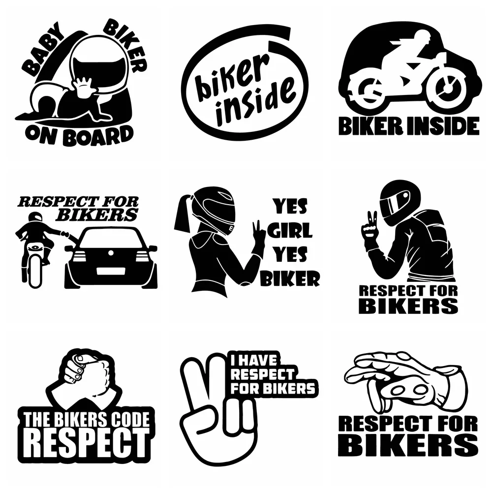 Art Design Respect For Bikers  Car Stickers Interesting  Car Stickers Decals Also used for motorcycles, cars, laptops