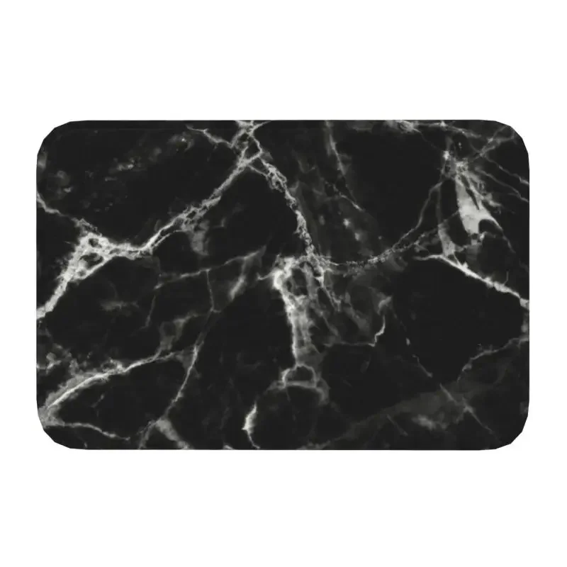 Smoke black marble door mat floor  non-slip abstract texture bathroom kitchen rug garage  40*60cm living room entrance