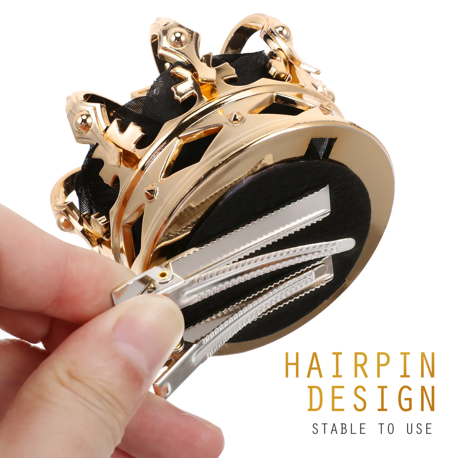 

1 шт., заколка для волос с золотой короной, Хэллоуин, 3D вечерние головной убор королевы, аксессуары для волос для косплея, женский головной убор на Хэллоуин