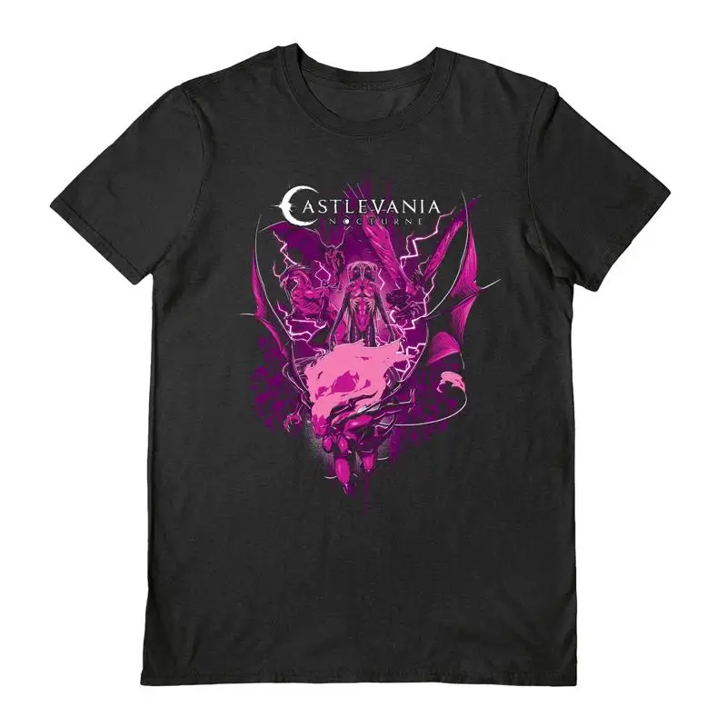 Camiseta Castlevania Nocturne - Camiseta negra oficial de manga corta de demonios en 5 tallas