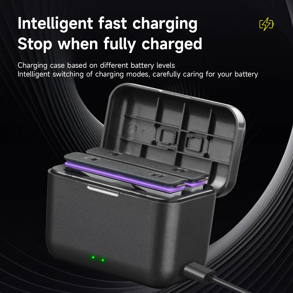 PALO LED Battery Charger For Insta360 X5 Battery 2 Slots TF Card Battery Storage Pocket Charger Box For Insta 360 X5