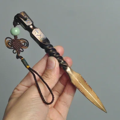 High Quality Hand Prying Tea Knife with Damascus Pattern, Steel Tea Needle, Pu'er Tea Set Accessories  Gift