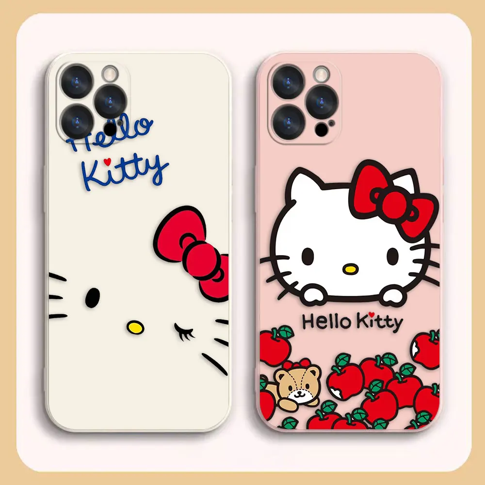 

Phone Case For Apple iPhone 14 13 12 11 Pro XS Max Mini X XR SE 7 8 6 6S Plus Case Cover Funda Cqoue Shell Cute H-Hello K-Kitty