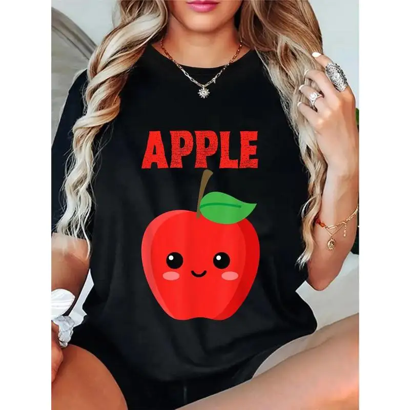 

"Cute Apple T-Shirt for Women | Kawaii Fruit Graphic Tee | Teacher Back To School Gift | Fall Harvest Outfit"